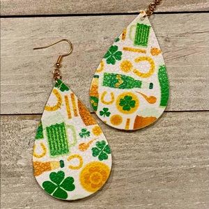 Faux Printed Leather Earrings